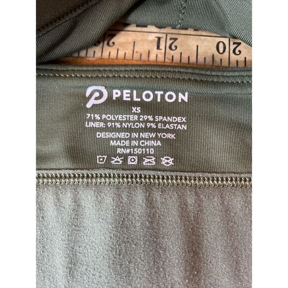 Peloton Sports Bra Women's Size XS Olive Green Pink Lettering - Picture 6 of 7